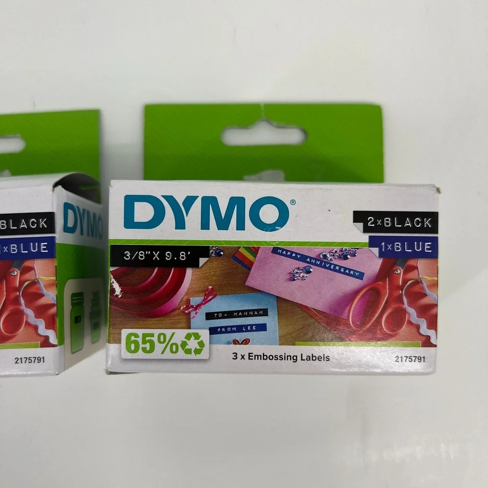 2 Pack DYMO Self-Adhesive Embossing Labels 3/8